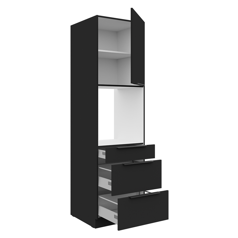 Casa si Gradina - Mobilier - Comode si corpuri - Corpuri bucatarie - Dulap inalt pentru cuptor incorporabil, negru, SIBER 60 DPS-210 3S1F - Infinity.ro