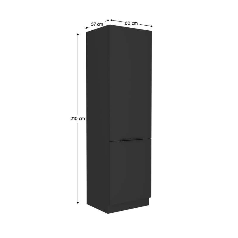 Casa si Gradina - Mobilier - Comode si corpuri - Corpuri bucatarie - Dulap pentru frigider incorporat, negru, SIBER 60 LO-210 2F - Infinity.ro