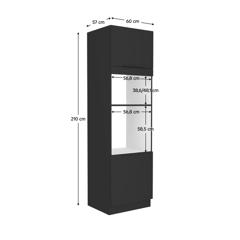 Casa si Gradina - Mobilier - Comode si corpuri - Corpuri bucatarie - Dulap inalt pentru cuptor si cuptor cu microunde, LULA 60 DPM-210 2F - Infinity.ro