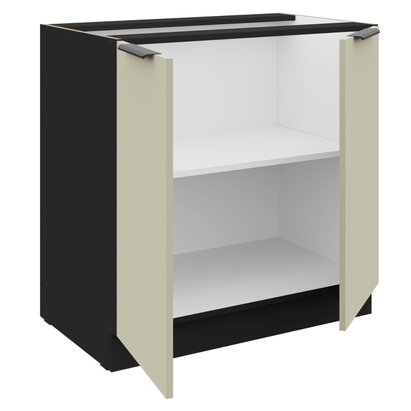 Casa si Gradina - Mobilier - Comode si corpuri - Corpuri bucatarie - Dulap inferior, casmir/negru, ARAKA 80 D 2F BB - Infinity.ro
