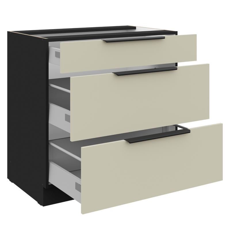 Casa si Gradina - Mobilier - Comode si corpuri - Corpuri bucatarie - Dulap inferior, casmir/negru, ARAKA 80 D 3S BB - Infinity.ro