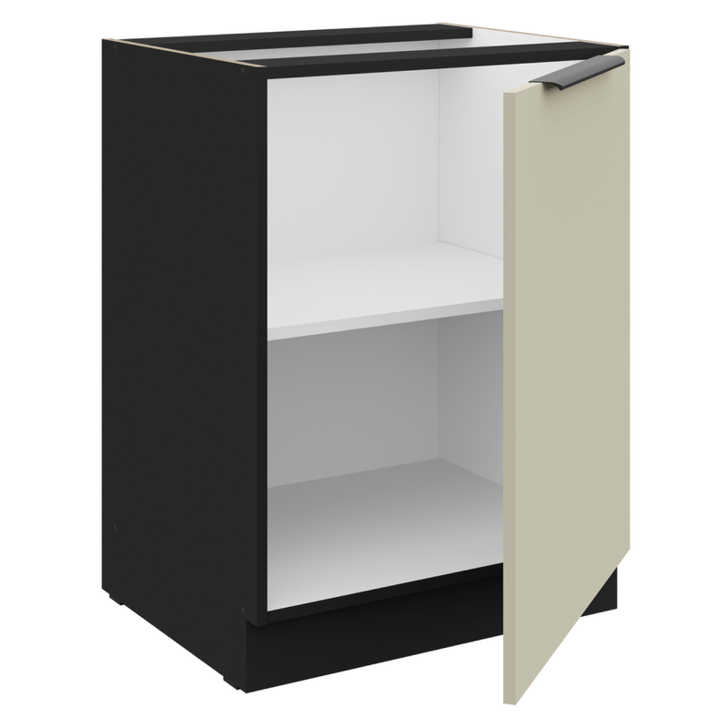 Casa si Gradina - Mobilier - Comode si corpuri - Corpuri bucatarie - Dulap inferior, casmir/negru, ARAKA 60 D 1F BB - Infinity.ro