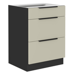 Casa si Gradina - Mobilier - Comode si corpuri - Corpuri bucatarie - Dulap inferior, casmir/negru, ARAKA 60 D 3S BB - Infinity.ro
