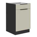 Casa si Gradina - Mobilier - Comode si corpuri - Corpuri bucatarie - Dulap inferior, casmir/negru, ARAKA 50 D 1F 1S BB - Infinity.ro