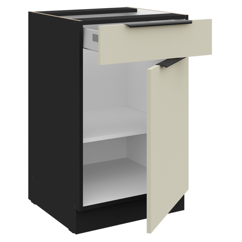 Casa si Gradina - Mobilier - Comode si corpuri - Corpuri bucatarie - Dulap inferior, casmir/negru, ARAKA 50 D 1F 1S BB - Infinity.ro