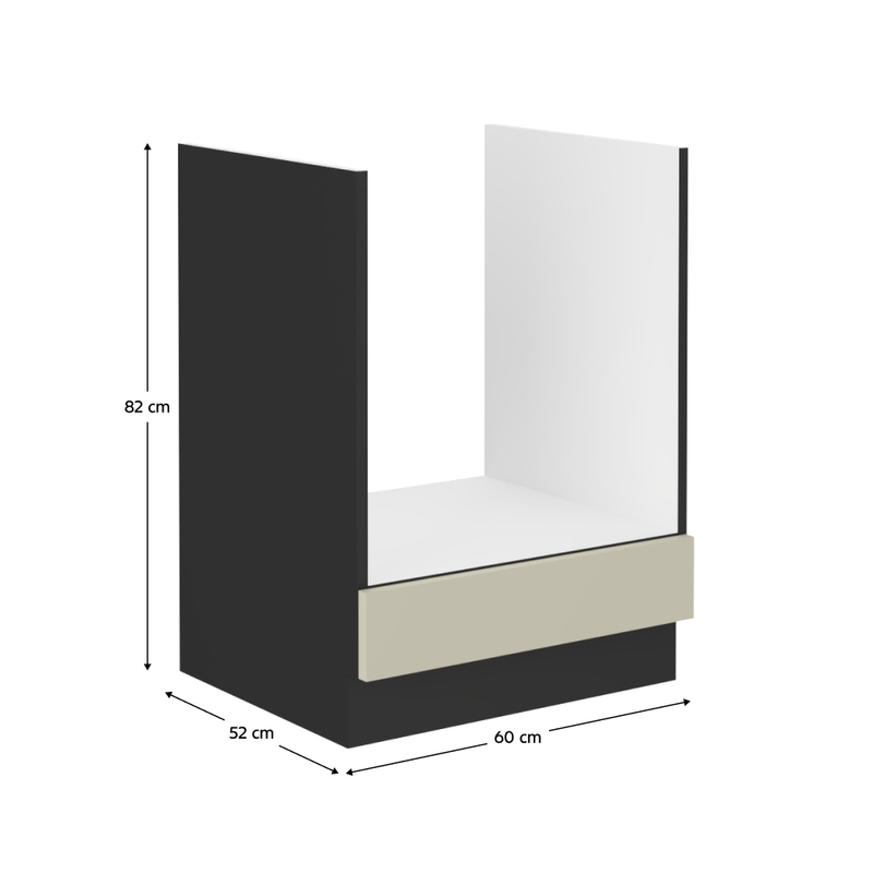 Casa si Gradina - Mobilier - Comode si corpuri - Corpuri bucatarie - Dulap inferior pentru aragaz incorporabil, casmir/negru, ARAKA 60 D GAZ BB - Infinity.ro