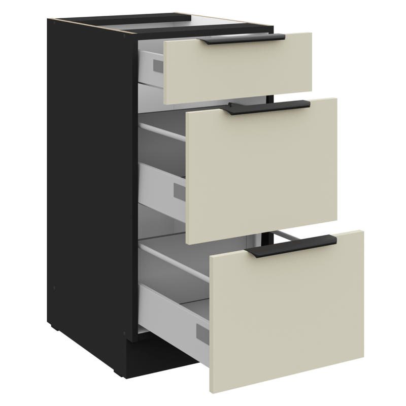 Casa si Gradina - Mobilier - Comode si corpuri - Corpuri bucatarie - Dulap inferior, casmir/negru, ARAKA 40 D 3S BB - Infinity.ro