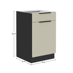 Casa si Gradina - Mobilier - Comode si corpuri - Corpuri bucatarie - Dulap inferior, casmir/negru, ARAKA 50 D 1F 1S BB - Infinity.ro