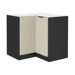 Casa si Gradina - Mobilier - Comode si corpuri - Corpuri bucatarie - Dulap de colt inferior, casmir/negru, ARAKA 90x90 DN 2F BB - Infinity.ro