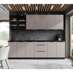 Casa si Gradina - Mobilier - Comode si corpuri - Corpuri bucatarie - Dulap de colt inferior, casmir/negru, ARAKA 90x90 DN 2F BB - Infinity.ro