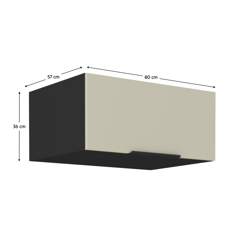 Casa si Gradina - Mobilier - Comode si corpuri - Corpuri bucatarie - Dulap superior, casmir/negru, ARAKA 80 NAGU-36 1F - Infinity.ro