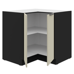Casa si Gradina - Mobilier - Comode si corpuri - Corpuri bucatarie - Dulap de colt inferior, casmir/negru, ARAKA 90x90 DN 2F BB - Infinity.ro