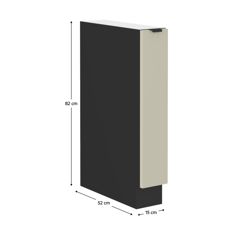 Casa si Gradina - Mobilier - Comode si corpuri - Corpuri bucatarie - Dulap inferior cu cos glisant, casmir/negru, ARAKA 15 D CARGO BB - Infinity.ro