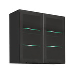 Casa si Gradina - Mobilier - Comode si corpuri - Corpuri bucatarie - Dulap superior, negru, ARAKA/MENZO/SIBER 80 GS-72 2F - Infinity.ro