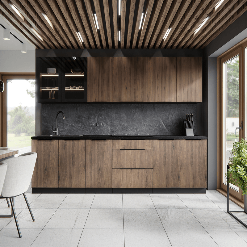 Casa si Gradina - Mobilier - Comode si corpuri - Corpuri bucatarie - Dulap superior, negru, ARAKA/MENZO/SIBER 80 GS-72 2F - Infinity.ro