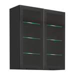 Casa si Gradina - Mobilier - Comode si corpuri - Corpuri bucatarie - Dulap superior, negru, ARAKA/MENZO/SIBER 80 GS-90 2F - Infinity.ro