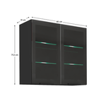 Casa si Gradina - Mobilier - Comode si corpuri - Corpuri bucatarie - Dulap superior, negru, ARAKA/MENZO/SIBER 80 GS-72 2F - Infinity.ro