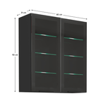 Casa si Gradina - Mobilier - Comode si corpuri - Corpuri bucatarie - Dulap superior, negru, ARAKA/MENZO/SIBER 80 GS-90 2F - Infinity.ro