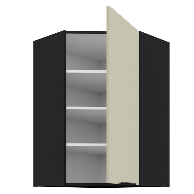 Casa si Gradina - Mobilier - Comode si corpuri - Corpuri bucatarie - Dulap de colt superior, casmir/negru, ARAKA 60x60 GN-90 1F - Infinity.ro