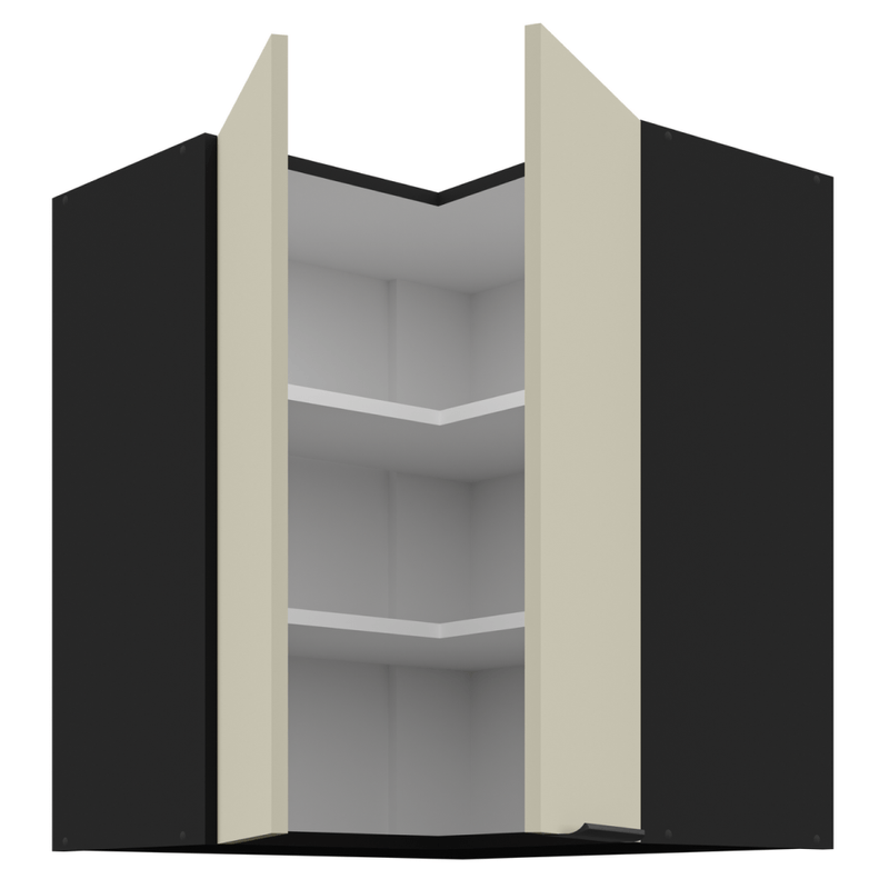 Casa si Gradina - Mobilier - Comode si corpuri - Corpuri bucatarie - Dulap de colt superior, casmir/negru, ARAKA 60x60 GN-72 2F - Infinity.ro