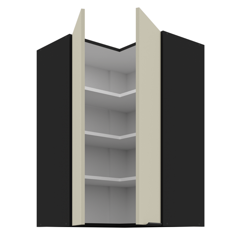 Casa si Gradina - Mobilier - Comode si corpuri - Corpuri bucatarie - Dulap de colt superior, casmir/negru, ARAKA 60x60 GN-90 2F - Infinity.ro