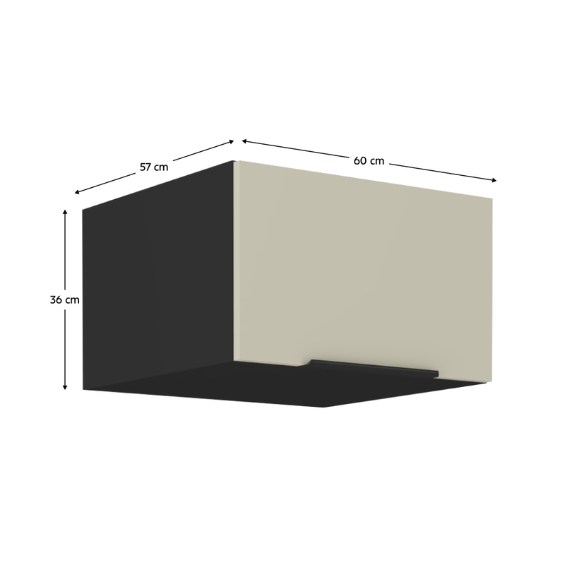 Casa si Gradina - Mobilier - Comode si corpuri - Corpuri bucatarie - Dulap superior, casmir/negru, ARAKA 60 NAGU-36 1F - Infinity.ro