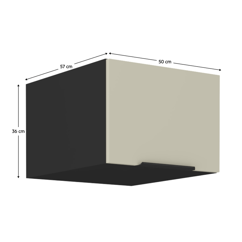 Casa si Gradina - Mobilier - Comode si corpuri - Corpuri bucatarie - Dulap superior, casmir/negru, ARAKA 50 NAGU-36 1F - Infinity.ro