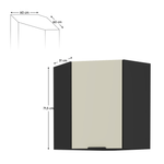 Casa si Gradina - Mobilier - Comode si corpuri - Corpuri bucatarie - Dulap de colt superior, casmir/negru, ARAKA 60x60 GN-72 1F - Infinity.ro