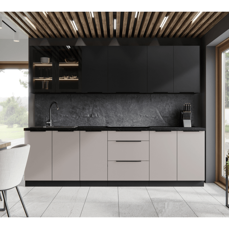 Casa si Gradina - Mobilier - Comode si corpuri - Corpuri bucatarie - Dulap superior, casmir/negru, ARAKA 50 G-72 1F - Infinity.ro