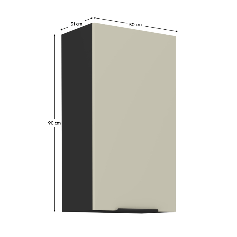 Casa si Gradina - Mobilier - Comode si corpuri - Corpuri bucatarie - Dulap superior, casmir/negru, ARAKA 50 G-90 1F - Infinity.ro