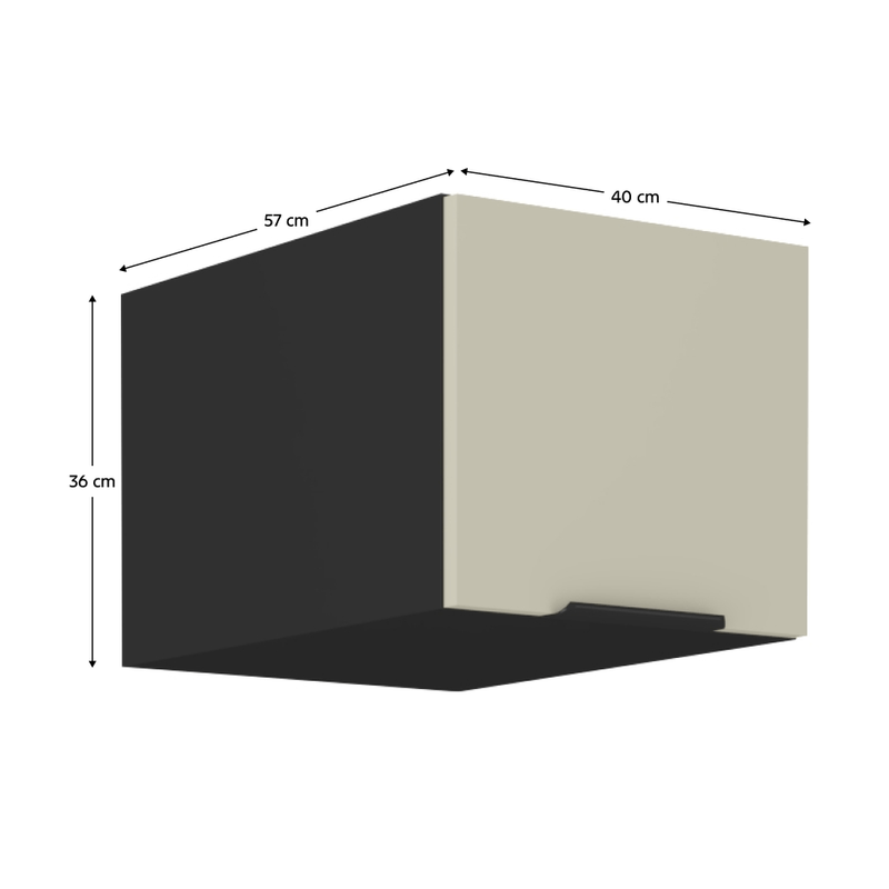 Casa si Gradina - Mobilier - Comode si corpuri - Corpuri bucatarie - Dulap superior, casmir/negru, ARAKA 40 NAGU-36 1F - Infinity.ro