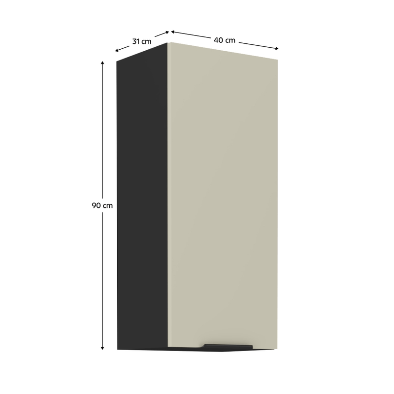 Casa si Gradina - Mobilier - Comode si corpuri - Corpuri bucatarie - Dulap superior, casmir/negru, ARAKA 40 G-90 1F - Infinity.ro