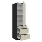 Casa si Gradina - Mobilier - Comode si corpuri - Corpuri bucatarie - Dulap inalt, casmir/negru, ARAKA 60 DKS-210 3S1F - Infinity.ro