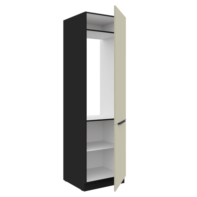 Casa si Gradina - Mobilier - Comode si corpuri - Corpuri bucatarie - Dulap pentru frigider incorporabil, casmir/negru, ARAKA 60 LO-210 2F - Infinity.ro