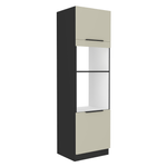 Casa si Gradina - Mobilier - Comode si corpuri - Corpuri bucatarie - Dulap inalt pentru cuptor si cuptor cu microunde, casmir/negru, ARAKA 60 DPM-210 2F - Infinity.ro