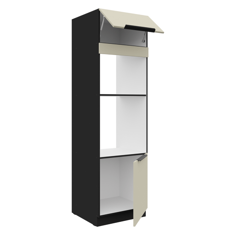 Casa si Gradina - Mobilier - Comode si corpuri - Corpuri bucatarie - Dulap inalt pentru cuptor si cuptor cu microunde, casmir/negru, ARAKA 60 DPM-210 2F - Infinity.ro