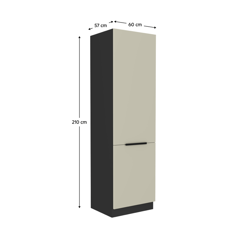 Casa si Gradina - Mobilier - Comode si corpuri - Corpuri bucatarie - Dulap inalt, casmir/negru, ARAKA 60 DK-210 2F - Infinity.ro