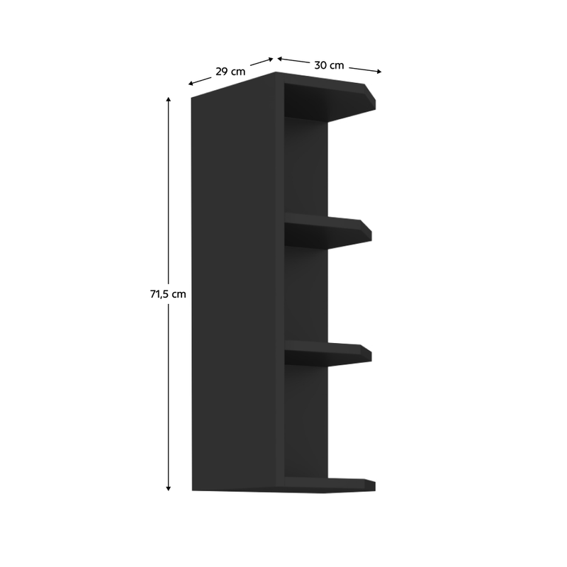 Casa si Gradina - Mobilier - Comode si corpuri - Corpuri bucatarie - Dulap de colt superior, negru, ARAKA/MENZO/SIBER 30 G-72 ZAK - Infinity.ro