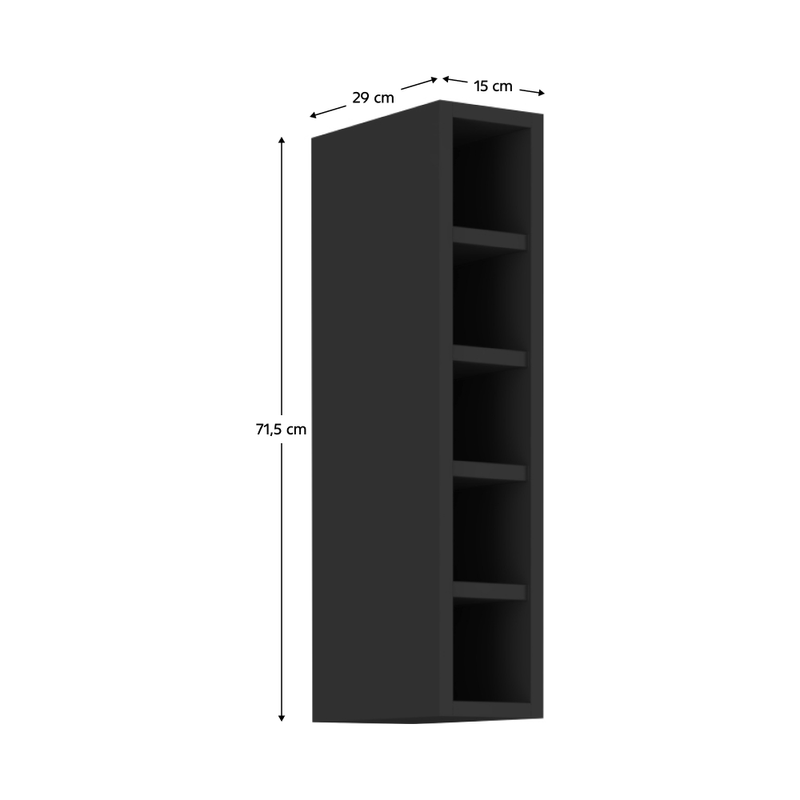 Casa si Gradina - Mobilier - Comode si corpuri - Corpuri bucatarie - Dulap cu raft superior, negru, ARAKA/MENZO/SIBER 15 G-72 OTW - Infinity.ro