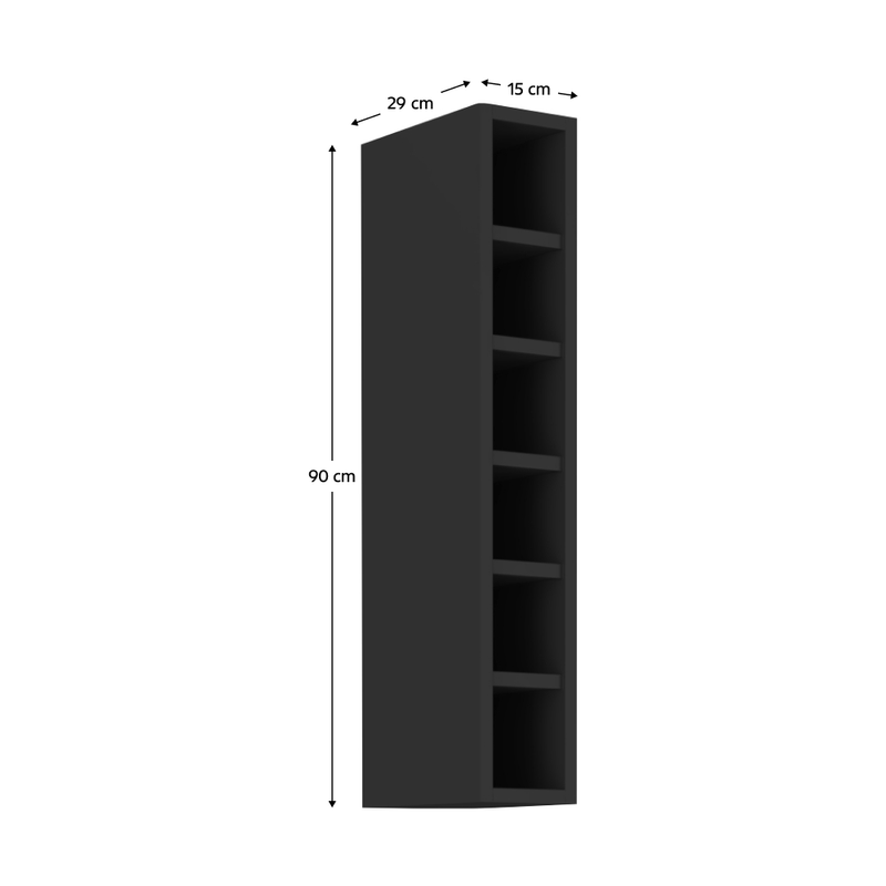 Casa si Gradina - Mobilier - Comode si corpuri - Corpuri bucatarie - Dulap superior cu polita, negru, ARAKA/MENZO/SIBER 15 G-90 OTW - Infinity.ro