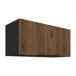 Casa si Gradina - Mobilier - Comode si corpuri - Corpuri bucatarie - Dulap superior, nuc okapi/negru, MENZO 80 GU-36 1F - Infinity.ro