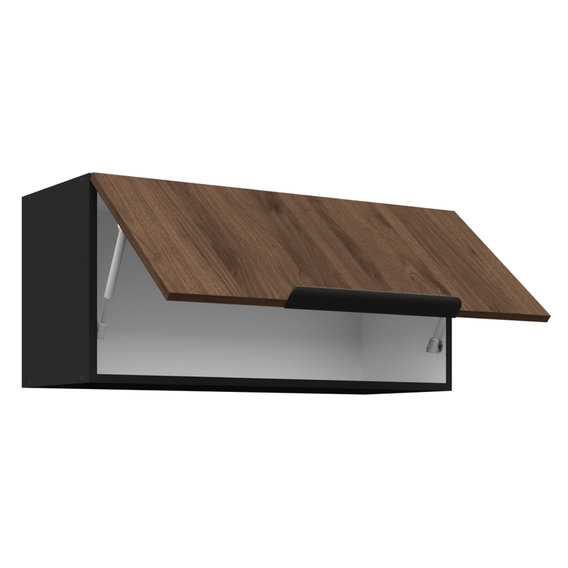 Casa si Gradina - Mobilier - Comode si corpuri - Corpuri bucatarie - Dulap superior, nuc okapi/negru, MENZO 80 GU-36 1F - Infinity.ro