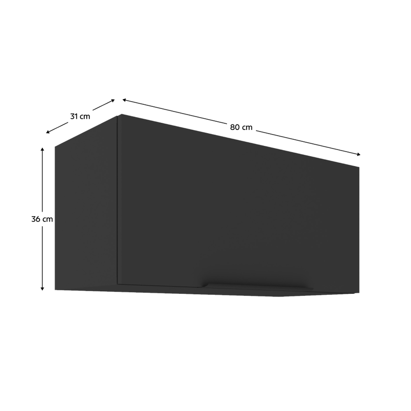 Casa si Gradina - Mobilier - Comode si corpuri - Corpuri bucatarie - Dulap superior, negru, SIBER 80 GU-36 1F - Infinity.ro