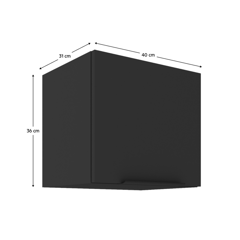 Casa si Gradina - Mobilier - Comode si corpuri - Corpuri bucatarie - Dulap superior, negru, SIBER 40 GU-36 1F - Infinity.ro