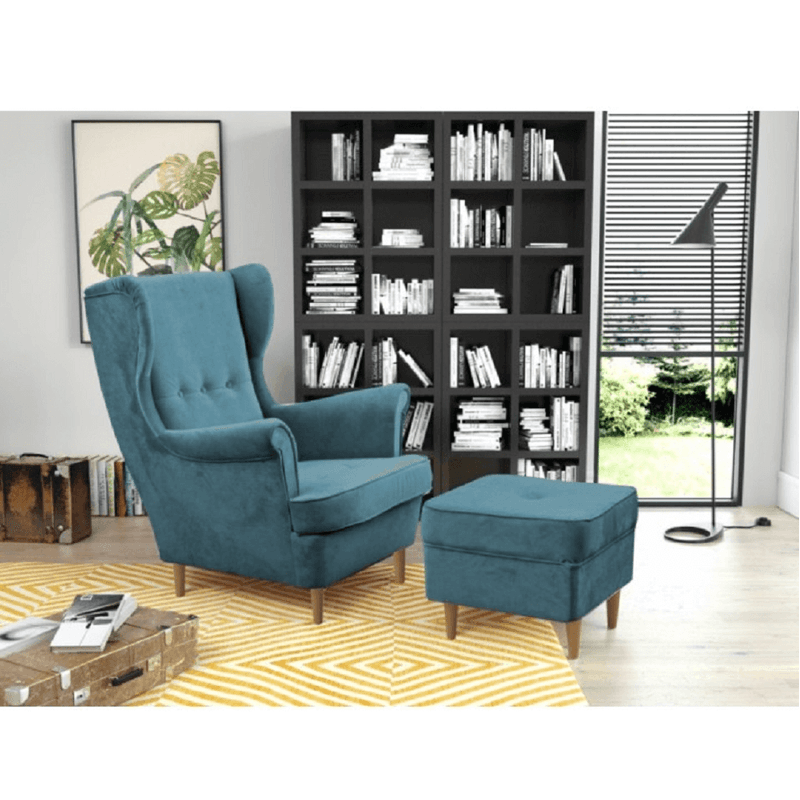 Casa si Gradina - Mobilier - Scaune si fotolii - Tabureti - Taburet modern, petrol/fag, RUFINO 3 NEW - Infinity.ro