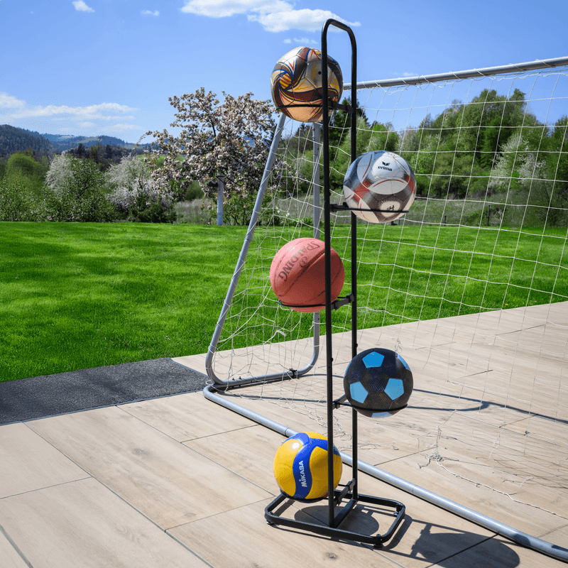 Sport si Outdoor - Echipament Sportiv - Accesorii echipament sportiv - Depozitare si transport articole sportive - Suport pentru mingi, negru, metal, LOBY - Infinity.ro