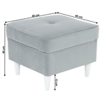 Casa si Gradina - Mobilier - Scaune si fotolii - Tabureti - Taburet modern, gri deschis/alb, RUFINO 3 NEW - Infinity.ro