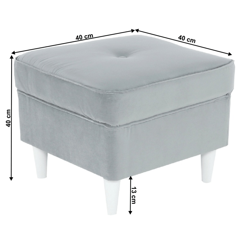 Casa si Gradina - Mobilier - Scaune si fotolii - Tabureti - Taburet modern, gri deschis/alb, RUFINO 3 NEW - Infinity.ro