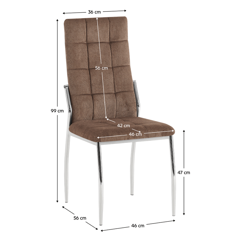 Casa si Gradina - Mobilier - Scaune si fotolii - Scaune - Scaun, tesatura maro inchis/metal, ADORA 2 NEW - Infinity.ro