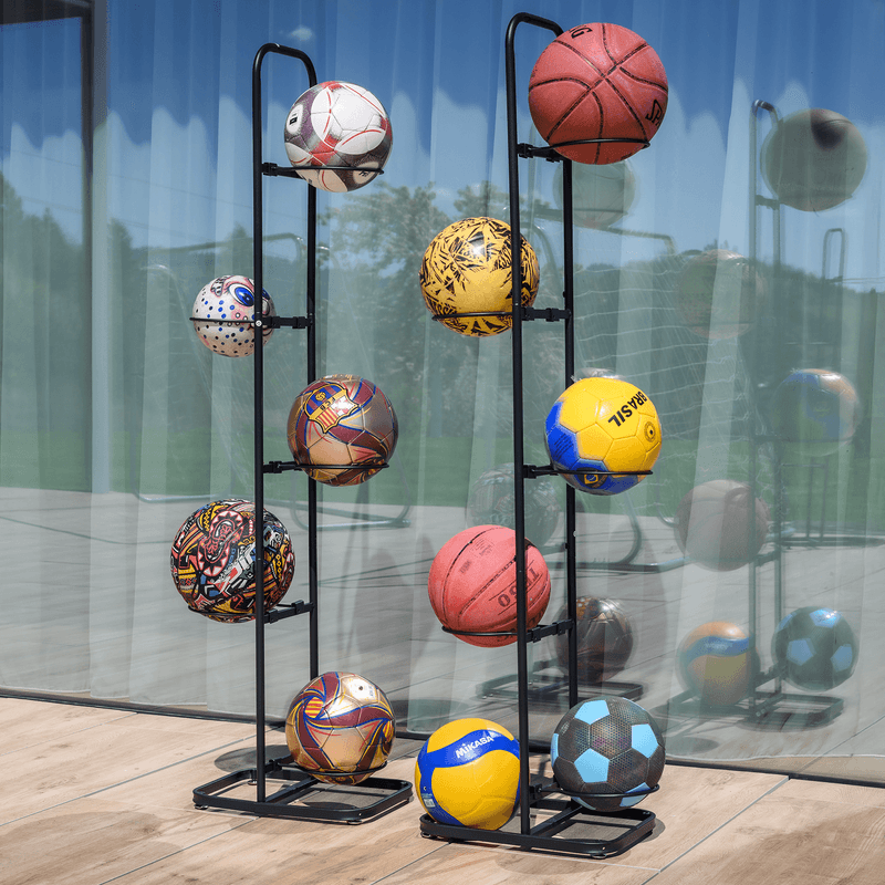 Sport si Outdoor - Echipament Sportiv - Accesorii echipament sportiv - Depozitare si transport articole sportive - Suport pentru mingi, negru, metal, LOBY - Infinity.ro